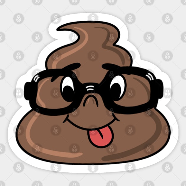 Cheeky nerd poop emoji Sticker by Funky Chik’n